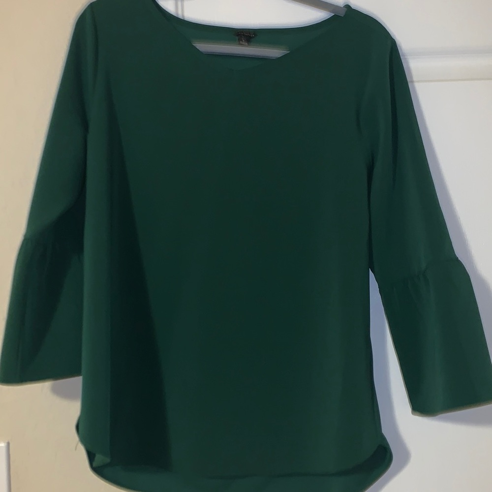 Ann Taylor Green Bell 3/4 Blouse-Size L